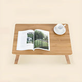 Foldable Natural Finish Wood Small H-Shape Writing Desk Image - 12