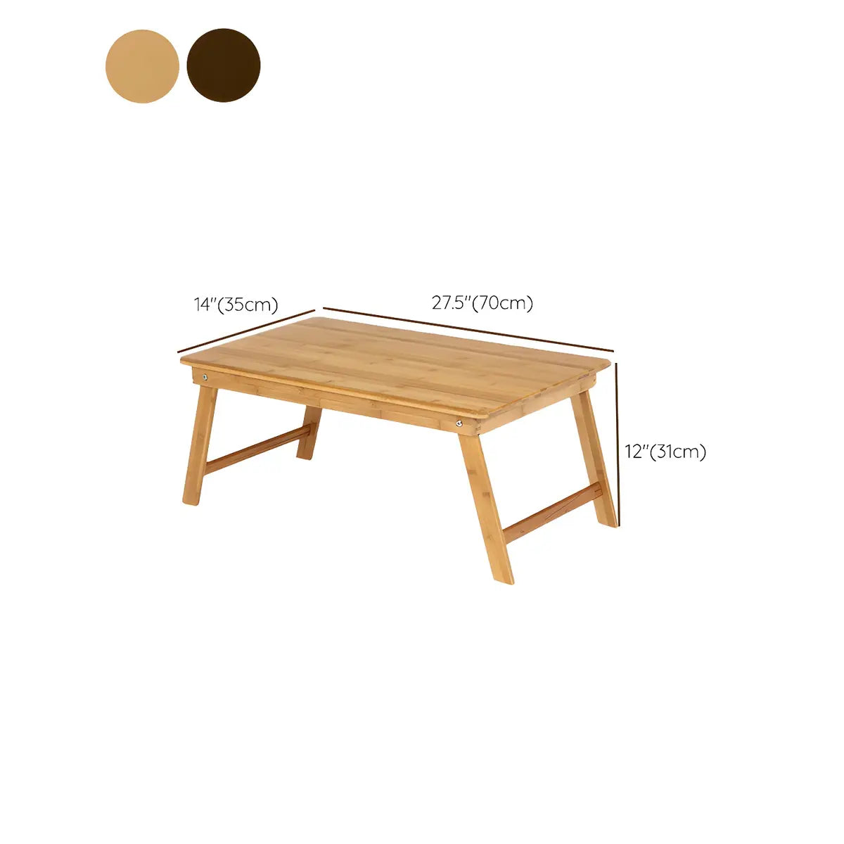 Foldable Natural Finish Wood Small H-Shape Writing Desk 