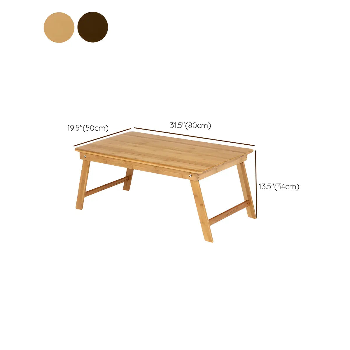 Foldable Natural Finish Wood Small H-Shape Writing Desk Image - 14