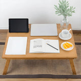 Foldable Natural Finish Wood Small H-Shape Writing Desk Image - 3