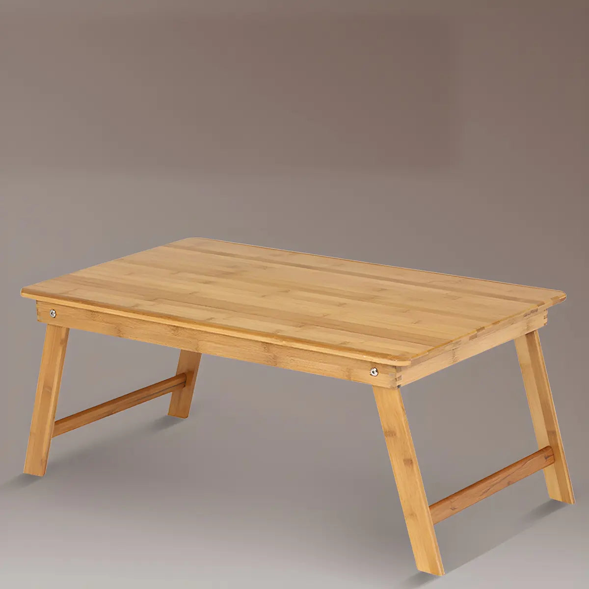 Foldable Natural Finish Wood Small H-Shape Writing Desk Image - 5