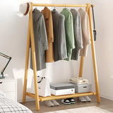 Foldable Natural Pine Open Storage Shelves Coat Rack Image - 17