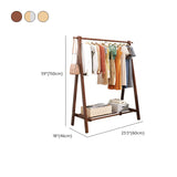 Foldable Natural Pine Open Storage Shelves Coat Rack #size