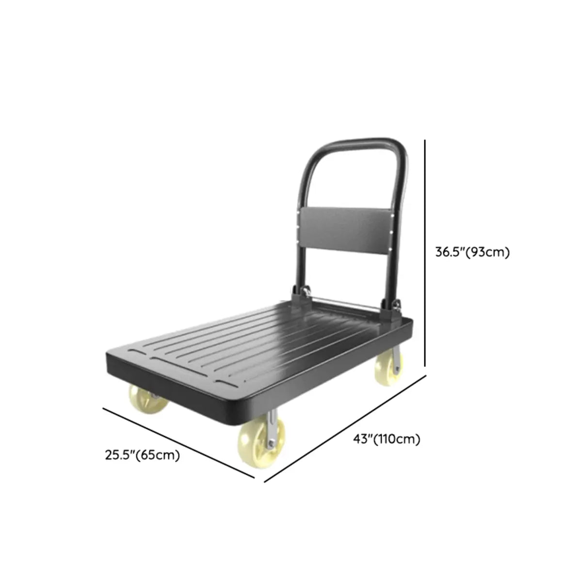 Foldable Powder Coated Finish Black Metal Utility Cart Image - 11