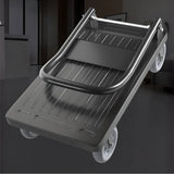 Foldable Powder Coated Finish Black Metal Utility Cart Image - 6