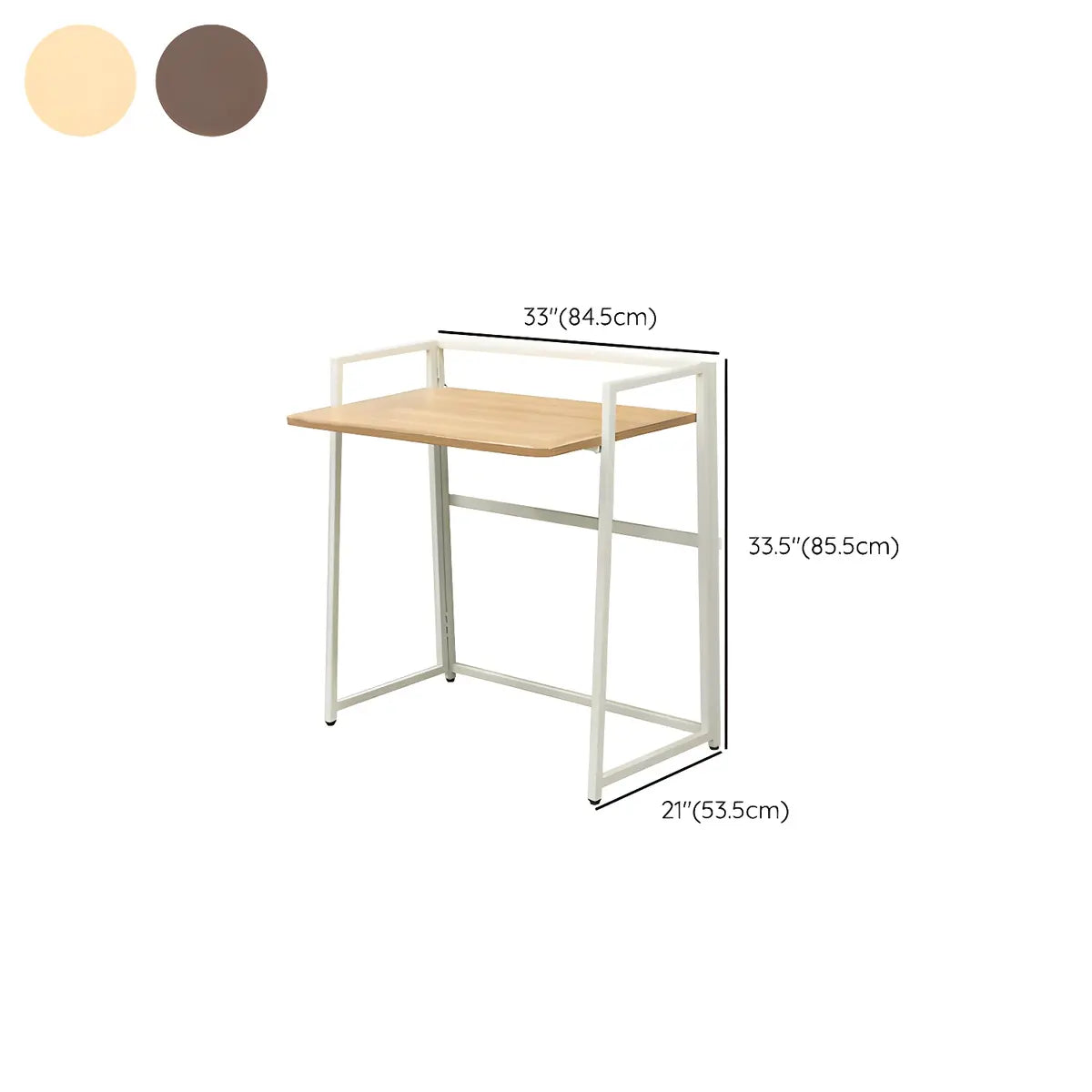 Foldable Rectangle Nut-Brown Wood H-Shape Writing Desk 