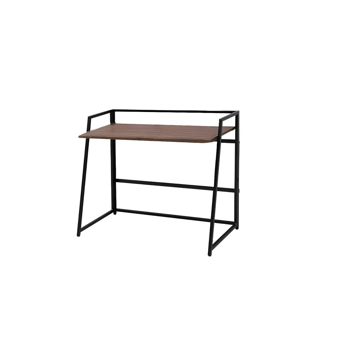 Foldable Rectangle Nut-Brown Wood H-Shape Writing Desk Image - 5