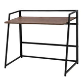 Foldable Rectangle Nut-Brown Wood H-Shape Writing Desk Image - 9