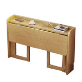 Foldable Rubberwood Shelves Rectangle Sled Writing Desk Image - 7