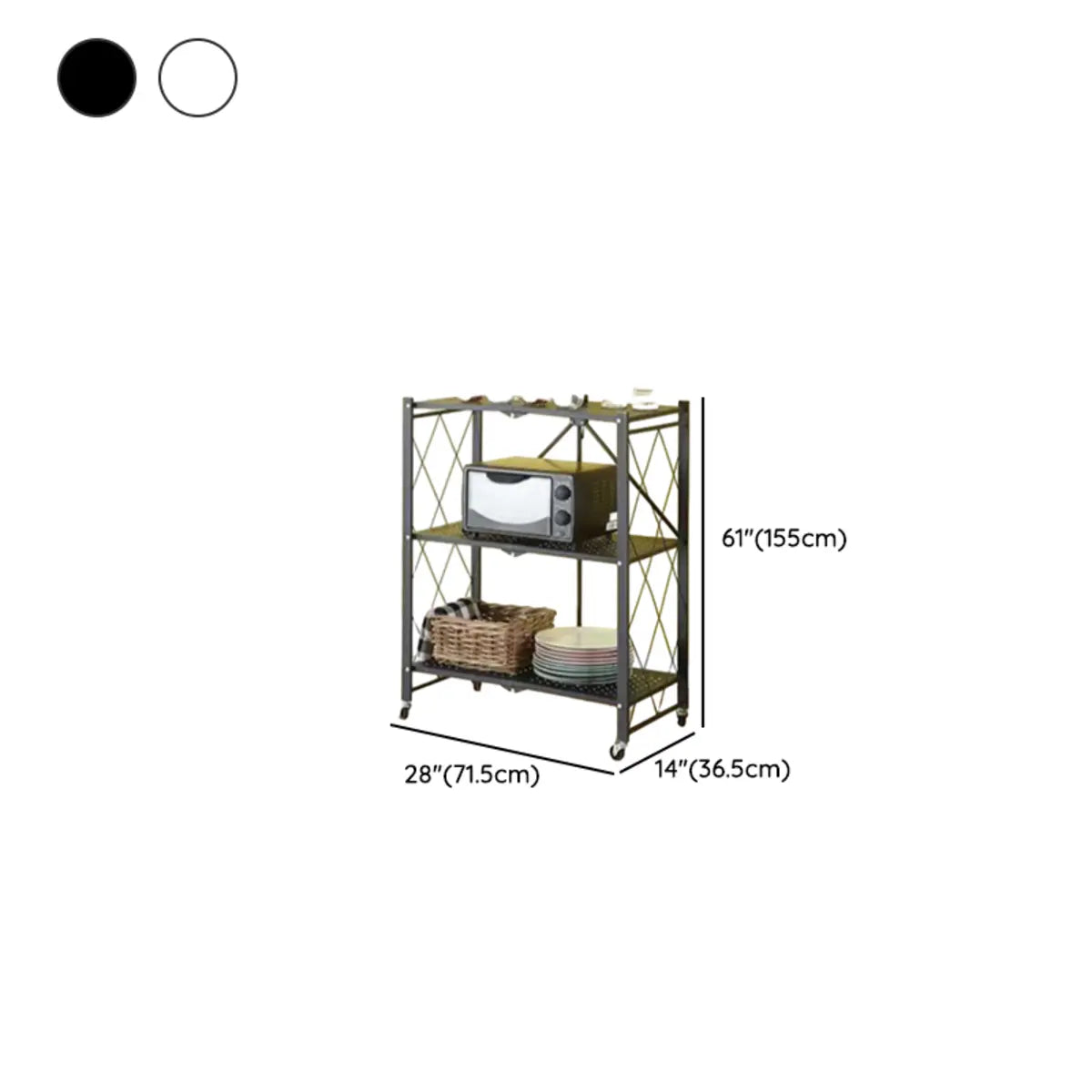 Foldable Stainless Steel Baker's Rack with Shelves 