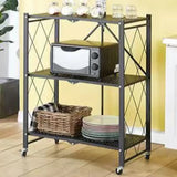 Foldable Stainless Steel Baker's Rack with Shelves Image - 9