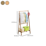 Foldable Tall Bamboo Natural Coat Rack with Storage Shelf Image - 15