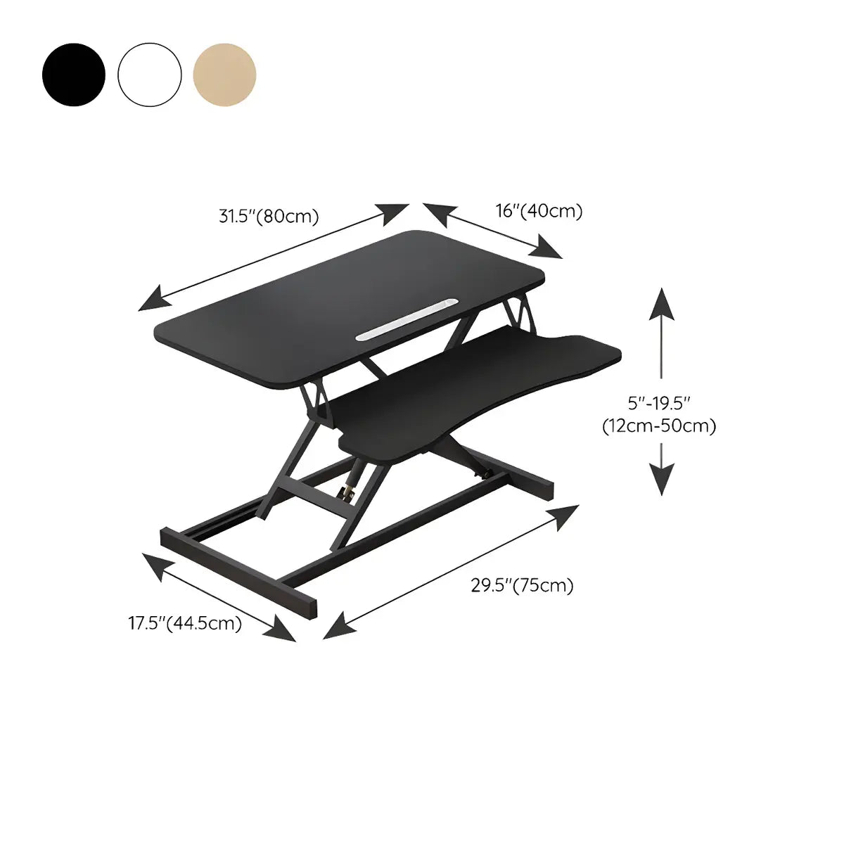 Folding Adjustable Trestle Standing Desk Converter Image - 14