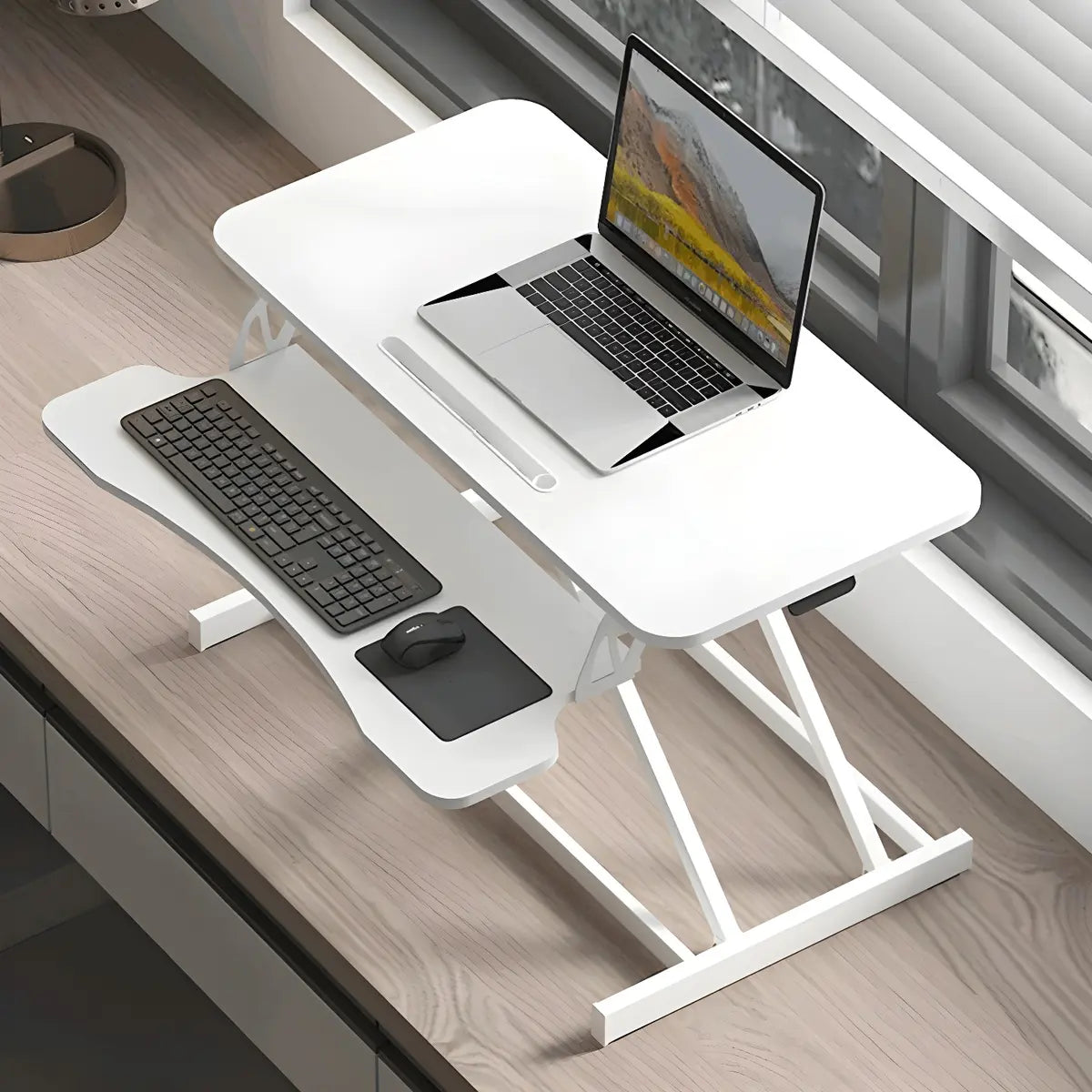 Folding Adjustable Trestle Standing Desk Converter Image - 4