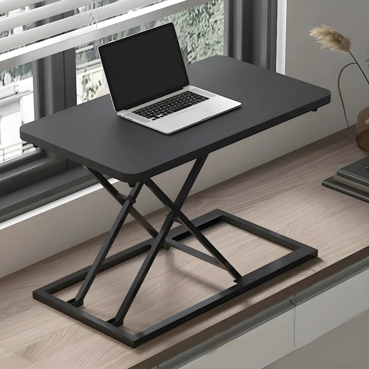 Folding Adjustable Trestle Standing Desk Converter Image - 5