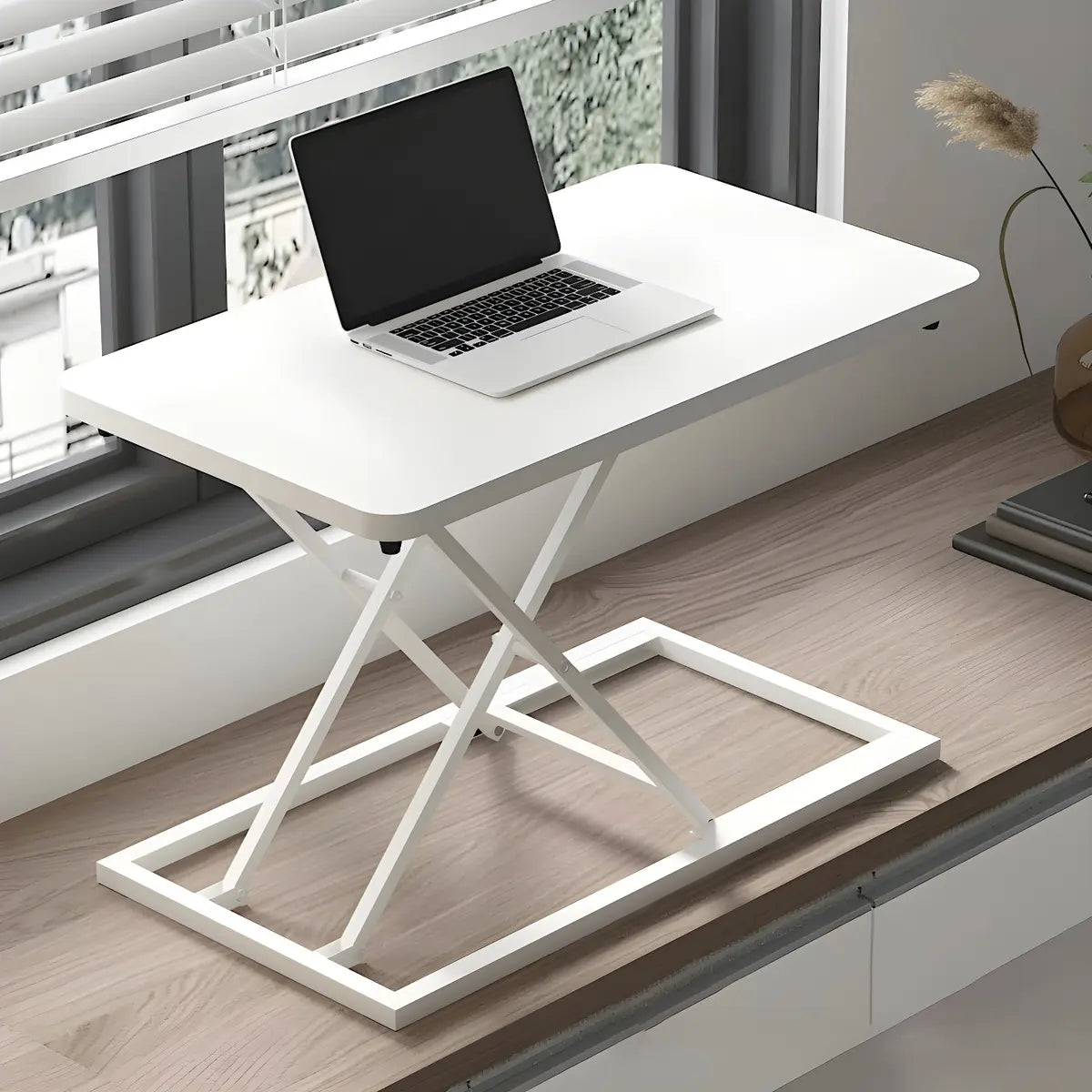 Folding Adjustable Trestle Standing Desk Converter Image - 7