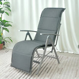 Folding Chair Curved Metal Medium Lounge Recliner Gray Image - 7