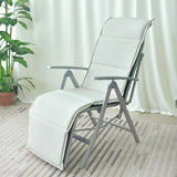 Folding Chair Curved Metal Medium Lounge Recliner Gray Image - 9