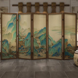 Folding Double Sided Print Mountain Canvas Room Divider Image - 1