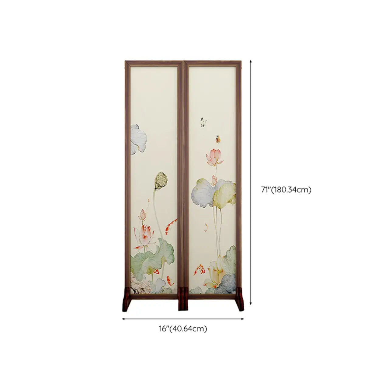 Folding White Lotus Fabric Decorative Room Divider Image - 16