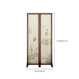 Folding White Lotus Fabric Decorative Room Divider Image - 16