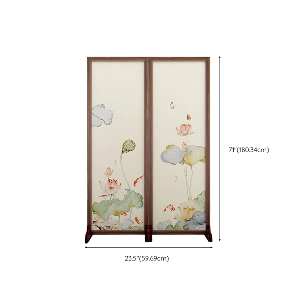 Folding White Lotus Fabric Decorative Room Divider Image - 17