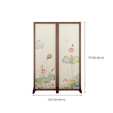 Folding White Lotus Fabric Decorative Room Divider Image - 17