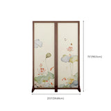 Folding White Lotus Fabric Decorative Room Divider Image - 21