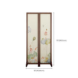 Folding White Lotus Fabric Decorative Room Divider Image - 23