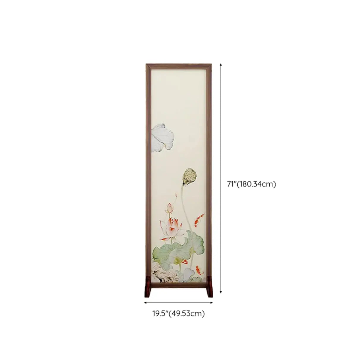 Folding White Lotus Fabric Decorative Room Divider Image - 25