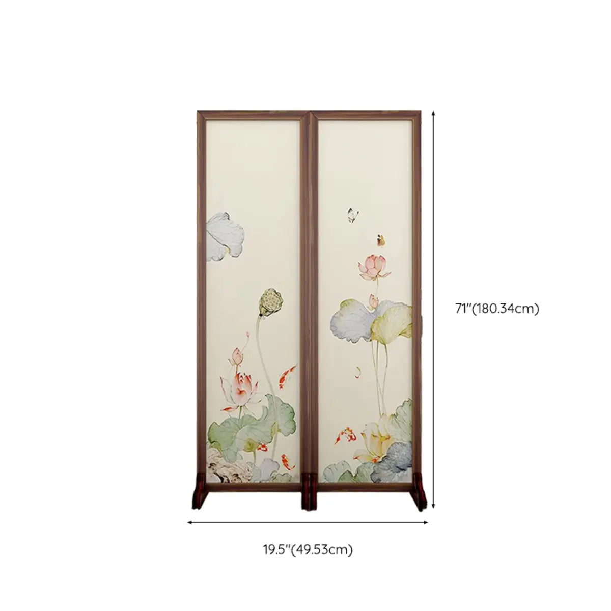 Folding White Lotus Fabric Decorative Room Divider Image - 26