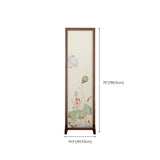 Folding White Lotus Fabric Decorative Room Divider Image - 32