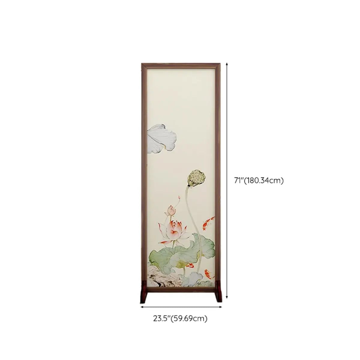 Folding White Lotus Fabric Decorative Room Divider Image - 33