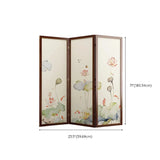 Folding White Lotus Fabric Decorative Room Divider Image - 34