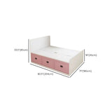 Footboard Wood Pink Queen Storage Bed with Drawers Image - 10