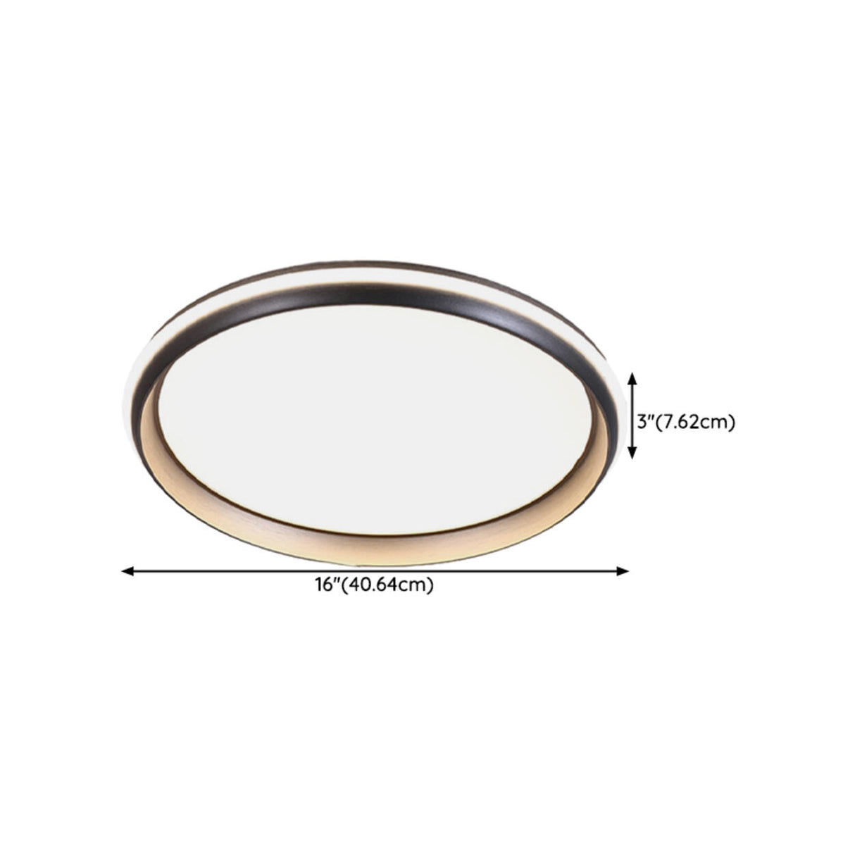 Foyer Black Round Metal LED Flush Mount Ceiling Light 