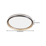 Foyer Black Round Metal LED Flush Mount Ceiling Light #size