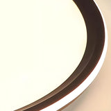 Foyer Black Round Metal LED Flush Mount Ceiling Light Image - 8