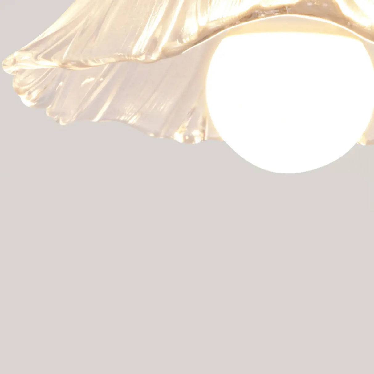 Foyer Clear Glass Flower Semi-Flush Mount Ceiling Lamp Image - 8