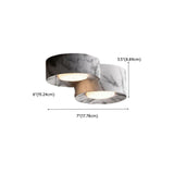 Foyer Marble Cylinder Flush Mount Ceiling Light 3-Light Image - 21