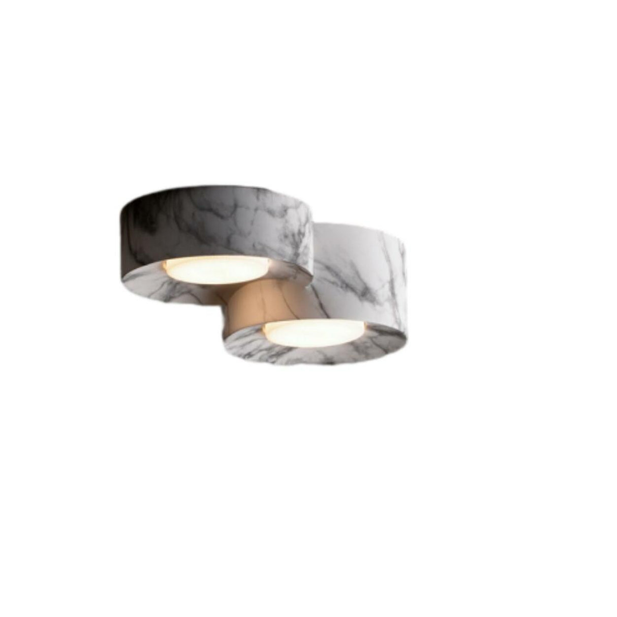 Foyer Marble Cylinder Flush Mount Ceiling Light 3-Light Image - 3