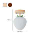 Foyer Strawberry White Glass Semi-Flush Mount Light #size