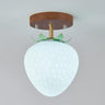 Foyer Strawberry White Glass Semi-Flush Mount Light Image - 2