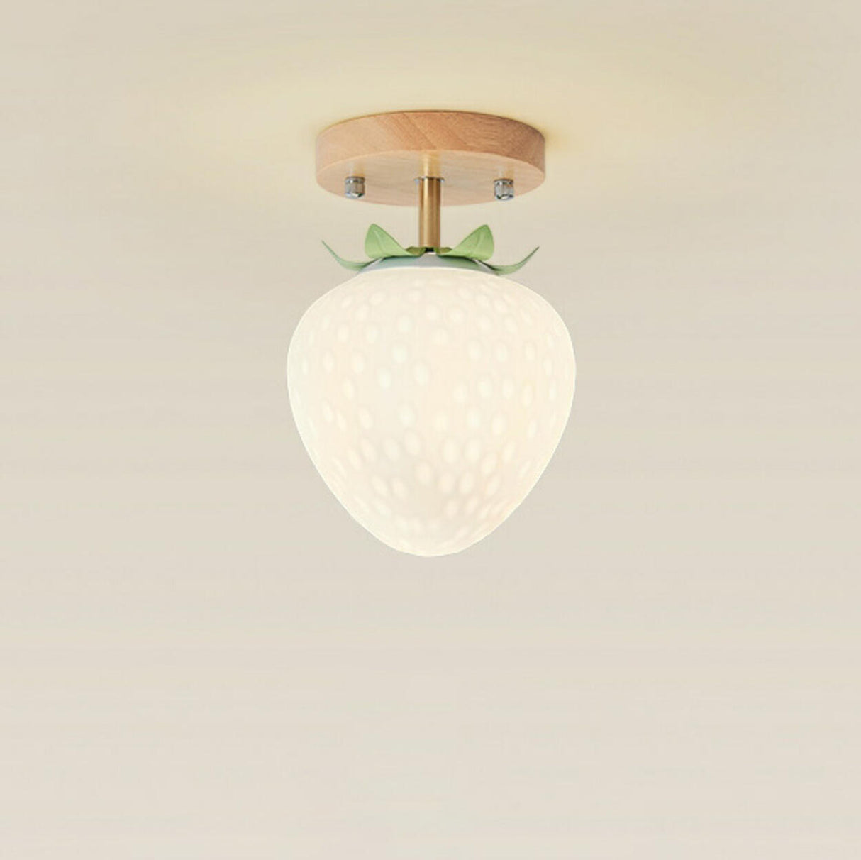 Foyer Strawberry White Glass Semi-Flush Mount Light Image - 5