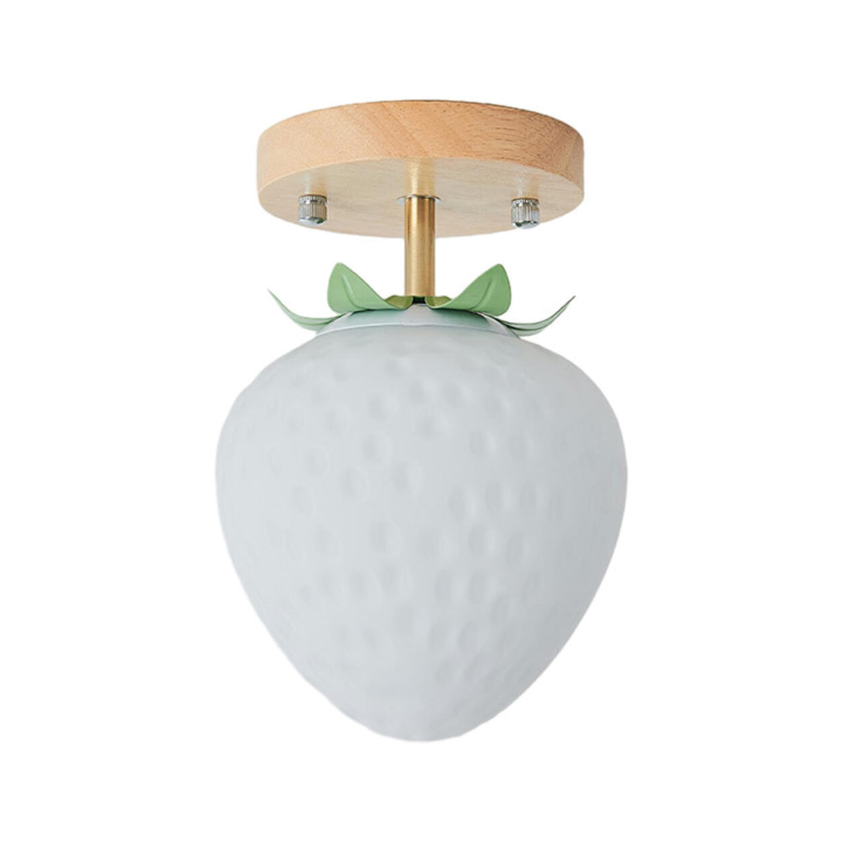 Foyer Strawberry White Glass Semi-Flush Mount Light Image - 6