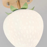 Foyer Strawberry White Glass Semi-Flush Mount Light Image - 9