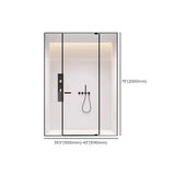 Frameless Black Clear Glass Handle Pivot Shower Door Image - 10