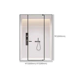 Frameless Black Clear Glass Handle Pivot Shower Door Image - 12