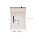 Frameless Black Clear Glass Handle Pivot Shower Door Image - 13