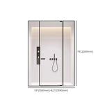 Frameless Black Clear Glass Handle Pivot Shower Door Image - 15